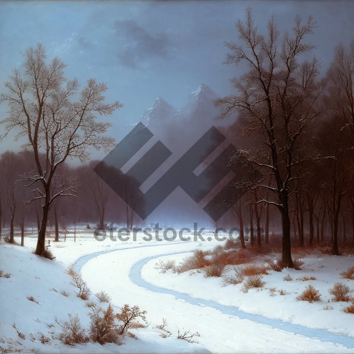 Picture of Winter Wonderland: Snowy Forest Landscape with Frozen Trees