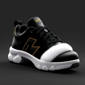 Sleek Leather Running Shoe with Lace-Up Design
