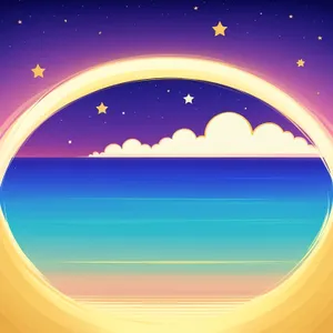 Colorful Moonlight Design with Futuristic Energy