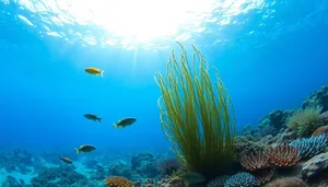 Tropical Sunbeam Ray Fish in Coral Reef.