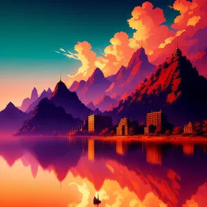 Vibrant Sunset Sky Over Summer Landscape