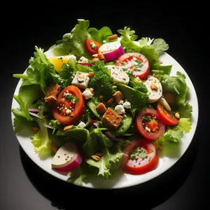 Fresh Vegetable Salad with Cheese and Nutritious Dressing