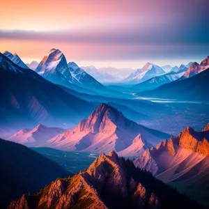 Grand Glacier Valley in Majestic Mountain Range