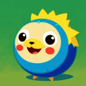 Cheerful Cartoon Animal with Playful Eyebrows