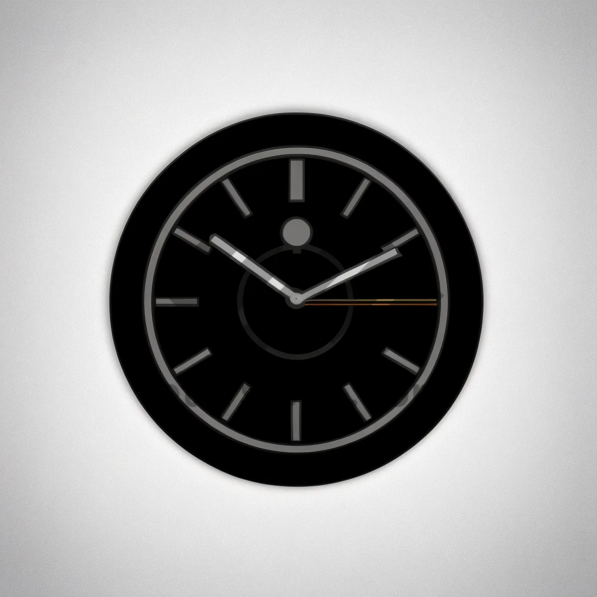 Picture of Modern Black Round Analog Clock Button - Timepiece Symbol