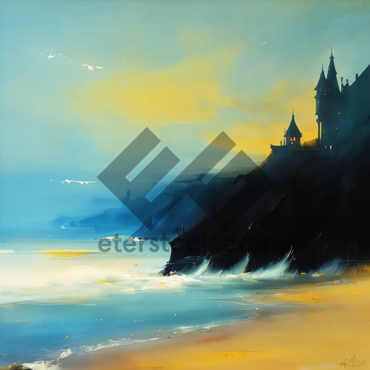 Picture of Sunset over Turquoise Waves at Paradise Coast