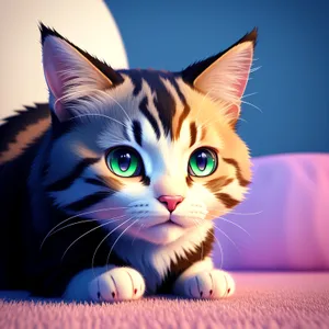 Curious Kitty with Adorable Striped Fur