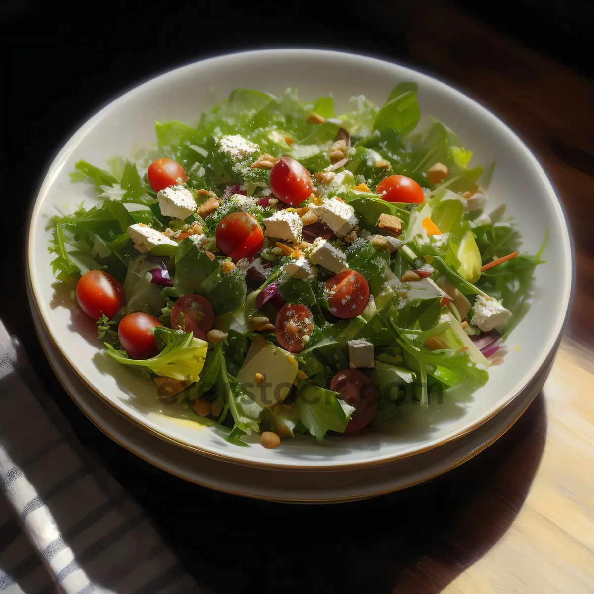 Picture of Fresh and Healthy Vegetable Salad Plate