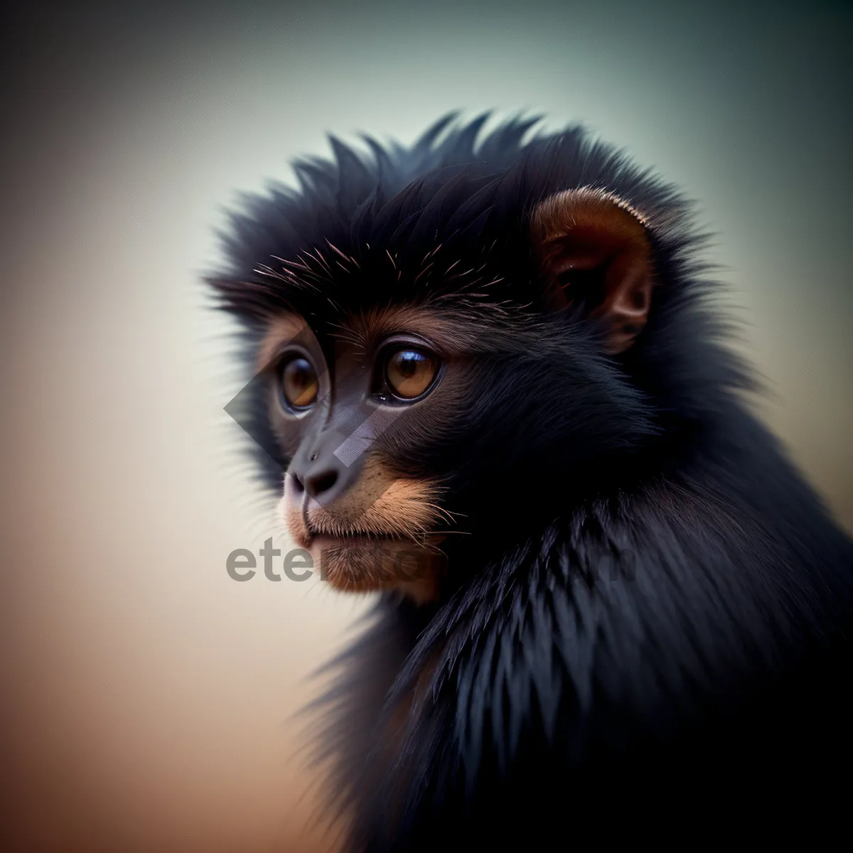 Picture of Adorable Primate Portrait: Wild Monkey's Captivating Eyes