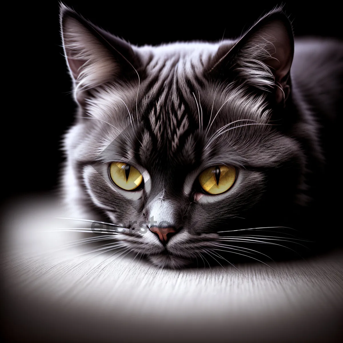 Picture of Curious Tabby Kitten Gazing with Adorable Eyes.
