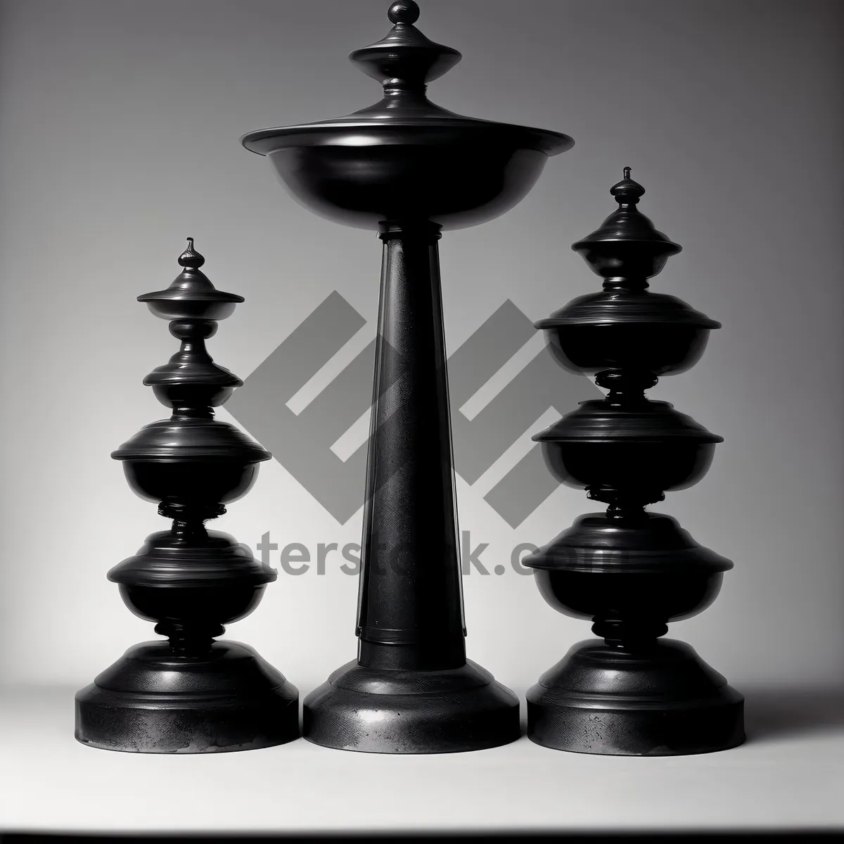 Picture of Chess board with black pieces in strategic position