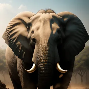 Majestic Elephant Roaming in Safari Wilderness