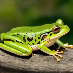 Vivid Orange Eyed Tree Frog Amidst Lush Foliage