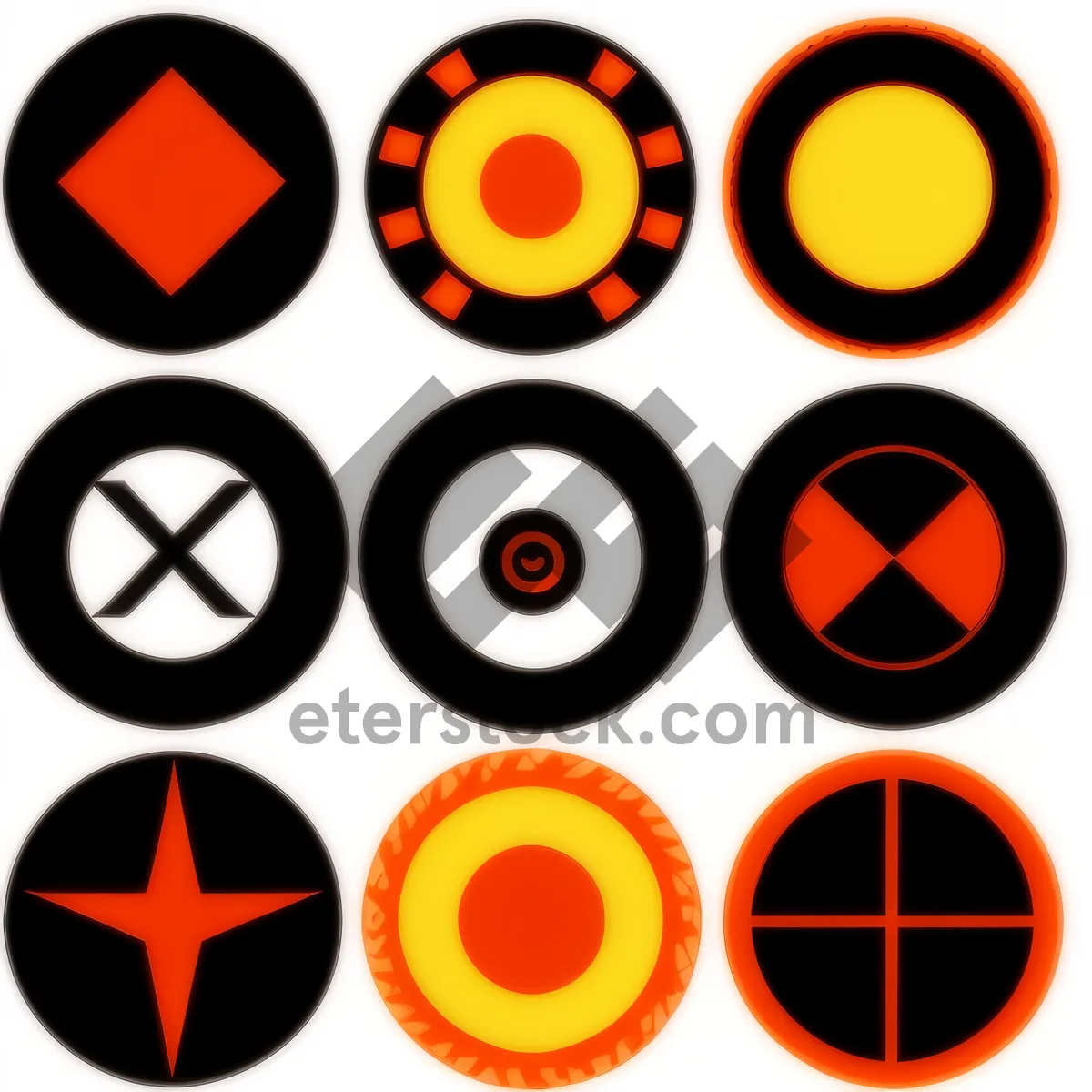 Picture of Round glossy black web icons collection