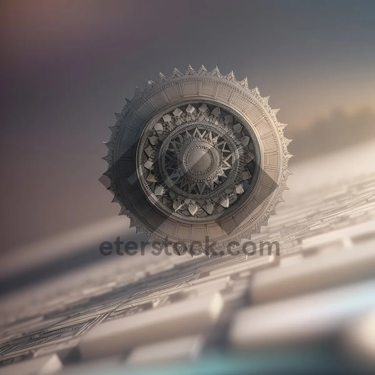 Picture of Industrial Gear Mechanism in Steel Circle Design