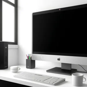 Modern Flat Screen Desktop Monitor with Keyboard