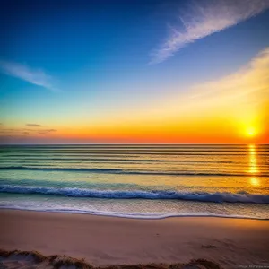 Golden sunsets over tranquil oceans.