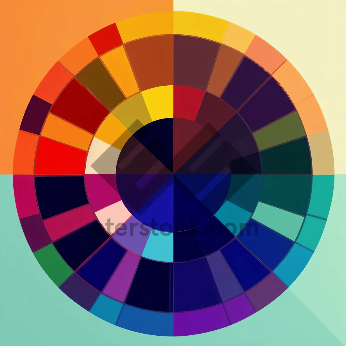 Picture of Colorful Mosaic Circle Pattern: Modern Graphic Art