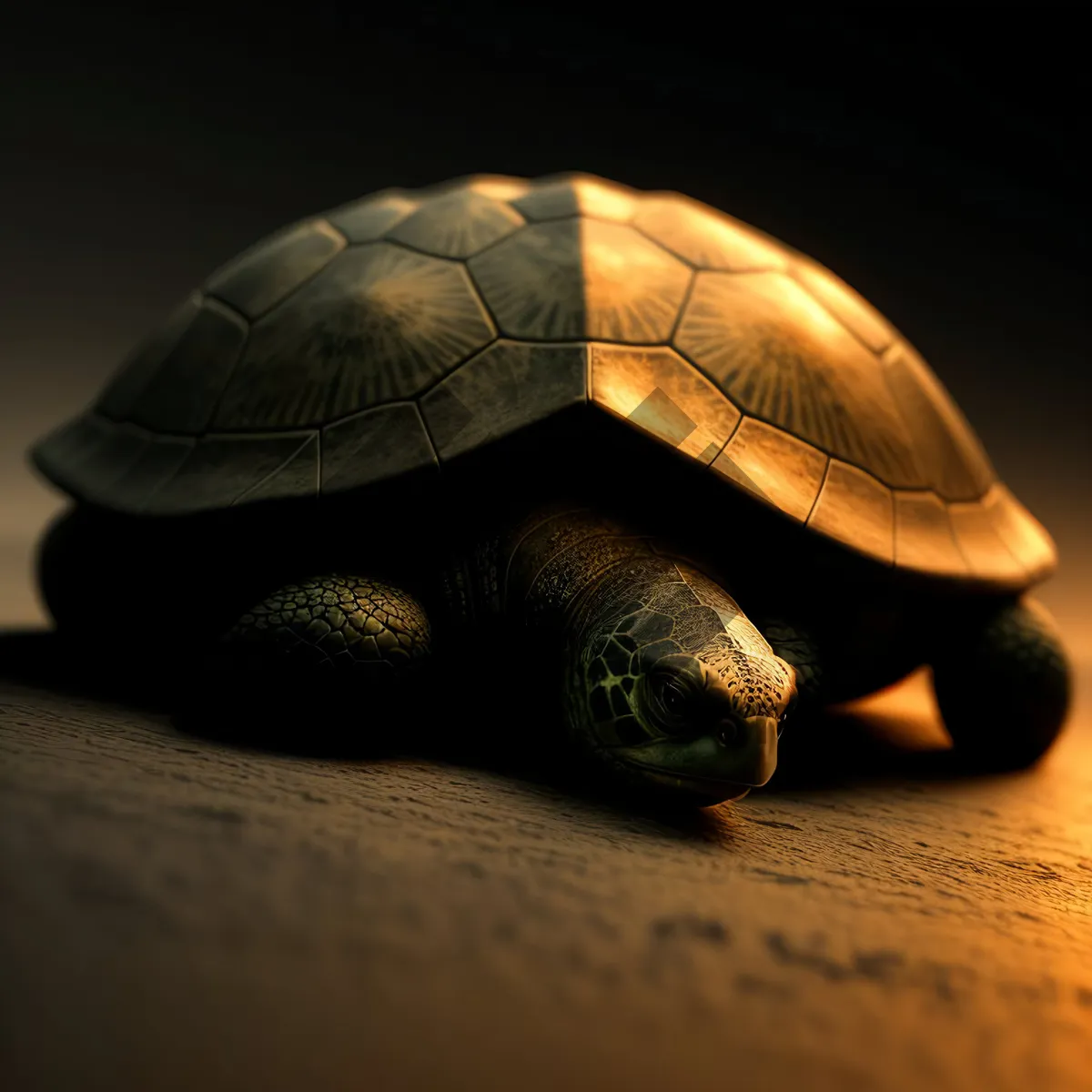 Picture of Mud Turtle in Terrapin's Shell - A Slow-moving Reptile Symbolizing Wildlife.