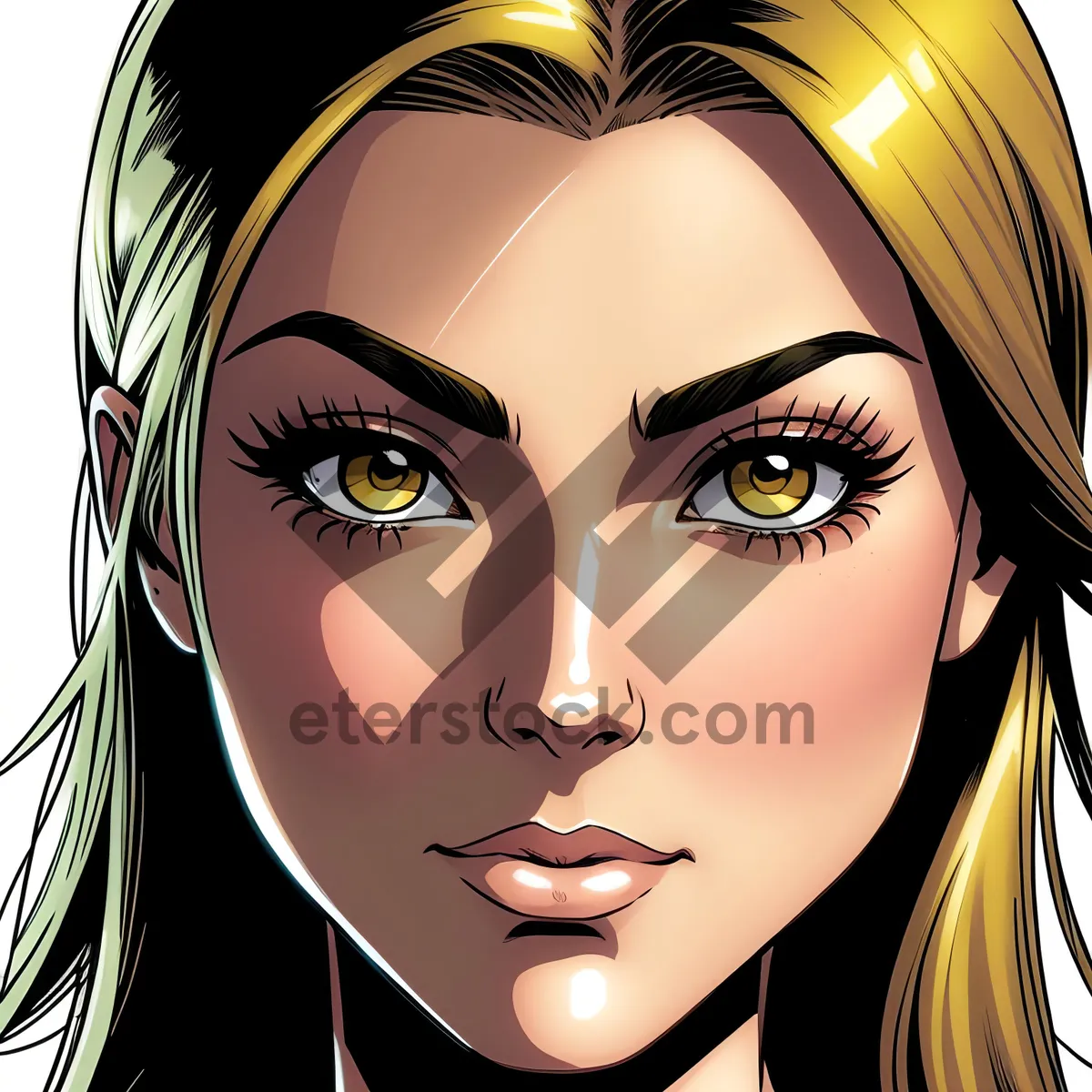 Picture of Sultry Hairstyle and Mesmerizing Gaze: A Captivating Portrait