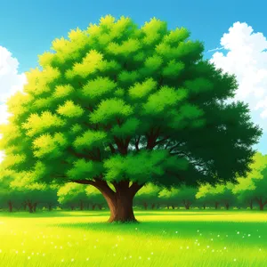 Serene rural landscape under a clear sky
