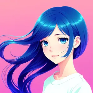 Funky Hair Fashion Cartoon Art