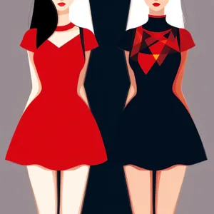 Cartoon Boutique: Fashionable Dress Shopping Art