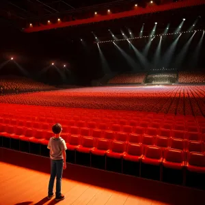 Stage Curtain on Platform at Theater