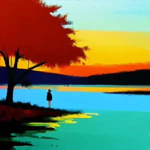 Golden Horizon: Tropical Beach Sunset Paradise