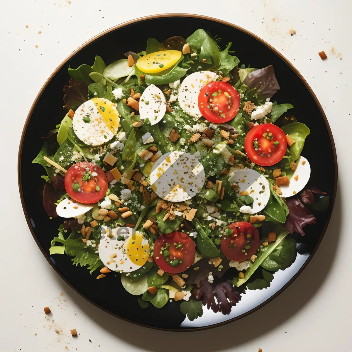 Picture of Delicious Vegetable Pizza with Fresh Ingredients