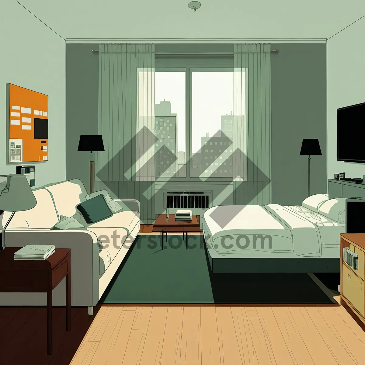 Picture of Modern Office Interior with Stylish Furniture