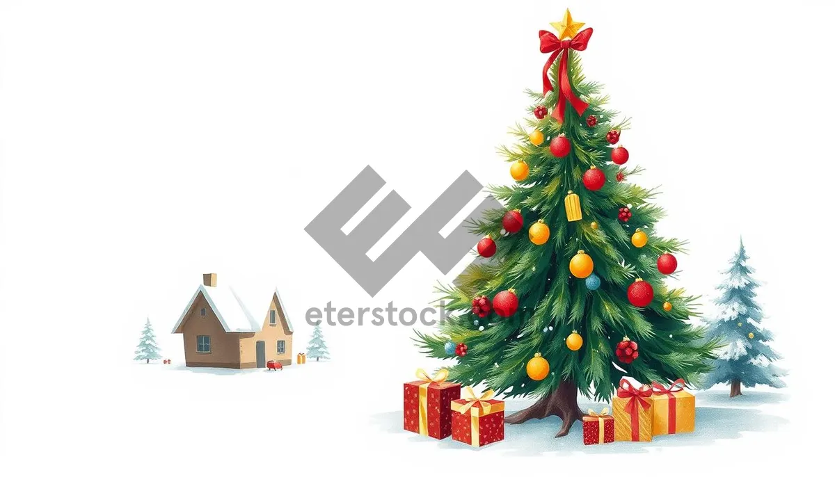 Picture of Pine tree decoration for winter holiday celebration