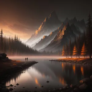 Serene Mountain Reflection on Lake