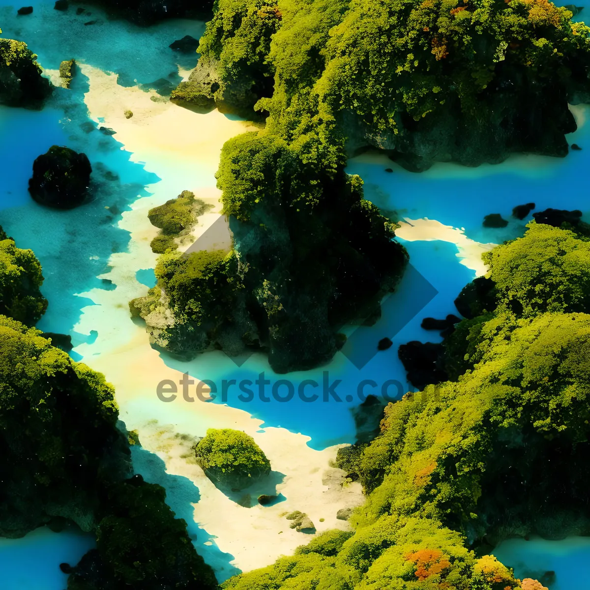 Picture of Tropical Paradise: Vibrant Coral Reef Kissed by Sun