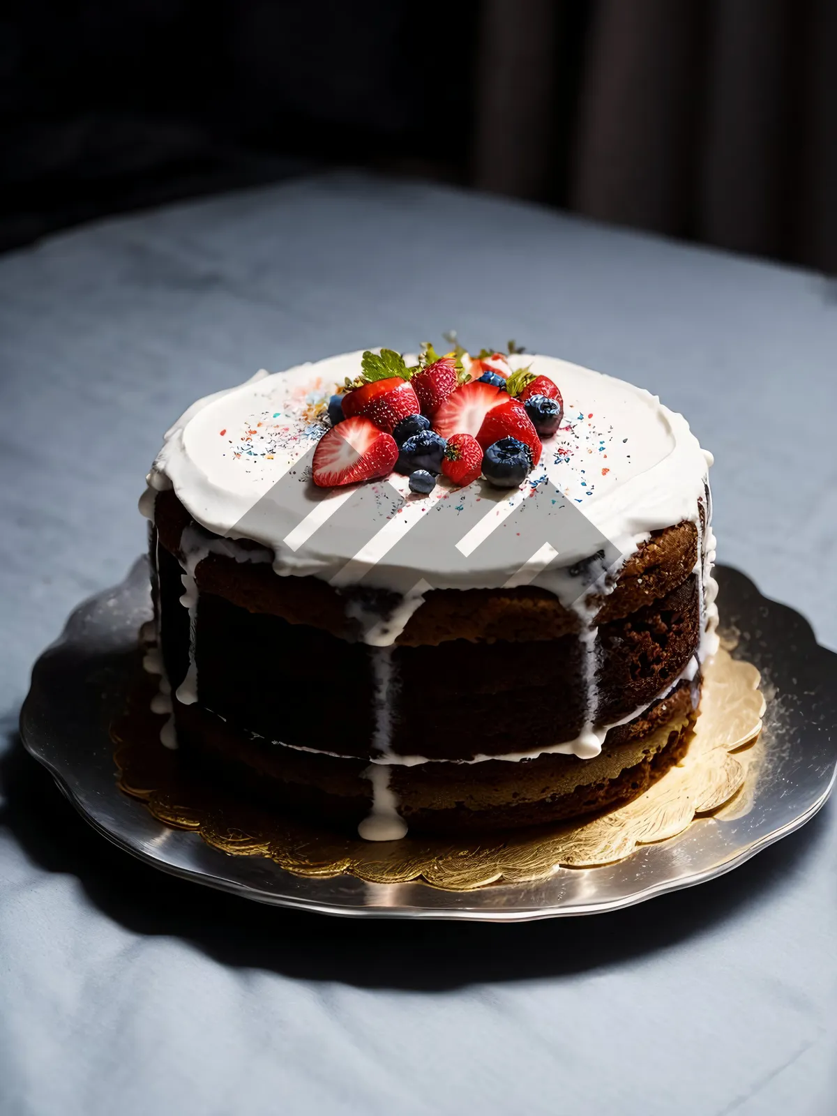 Picture of Delicious Berry Trifle with Chocolate Sauce