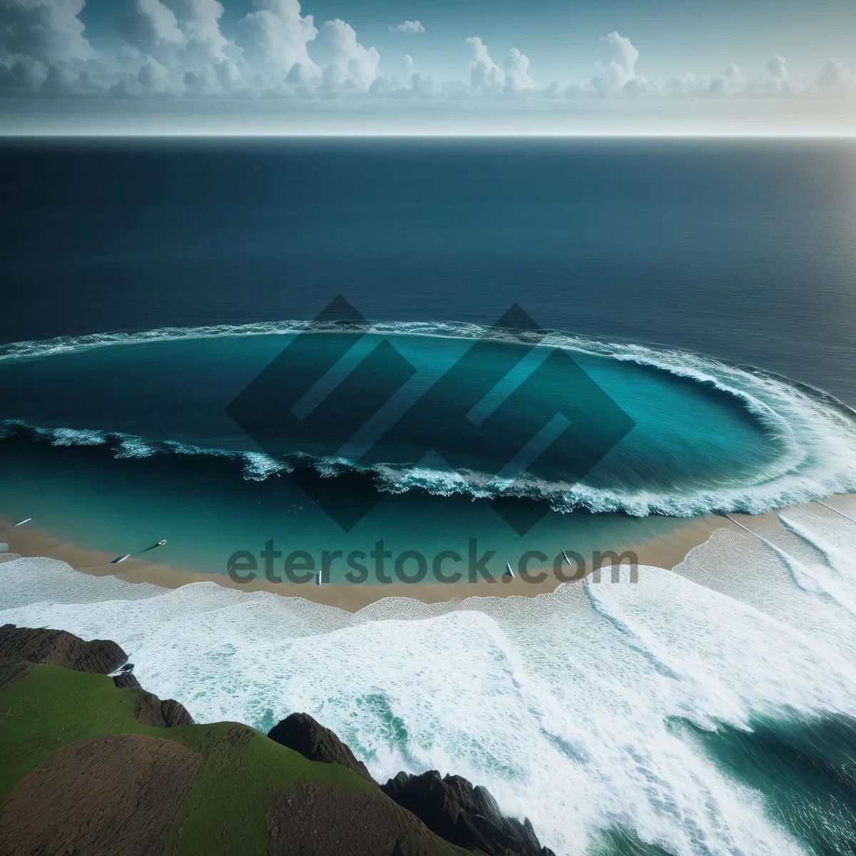 Picture of Sunny Beachscape with Crystal Clear Waters