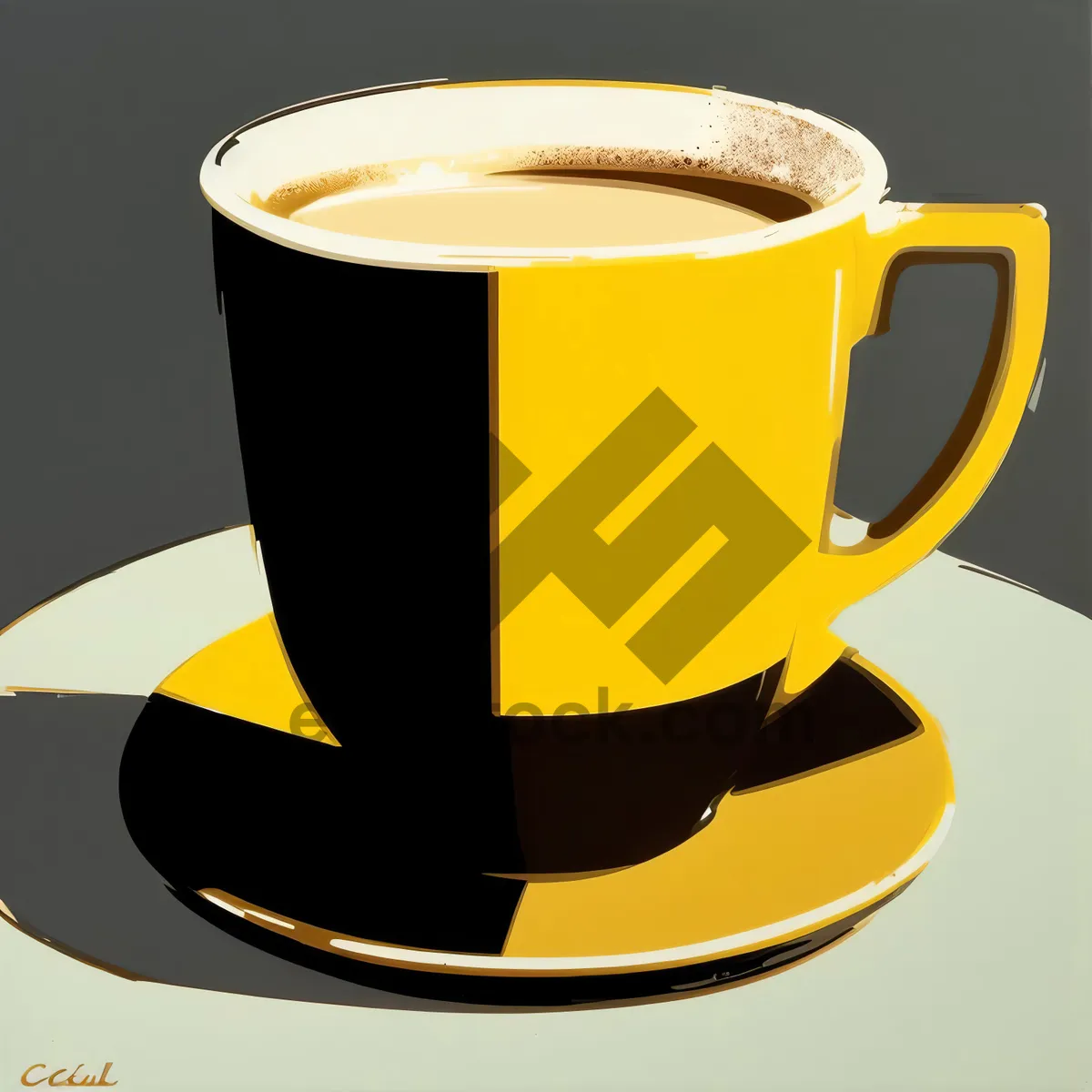 Picture of Hot black coffee in a ceramic mug