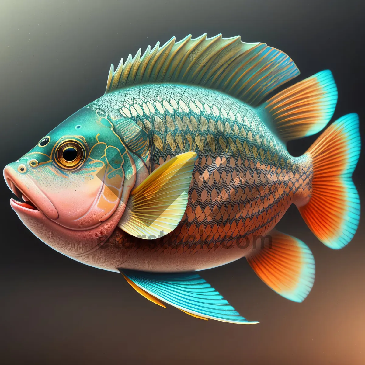 Picture of Golden Fish in Aquarium