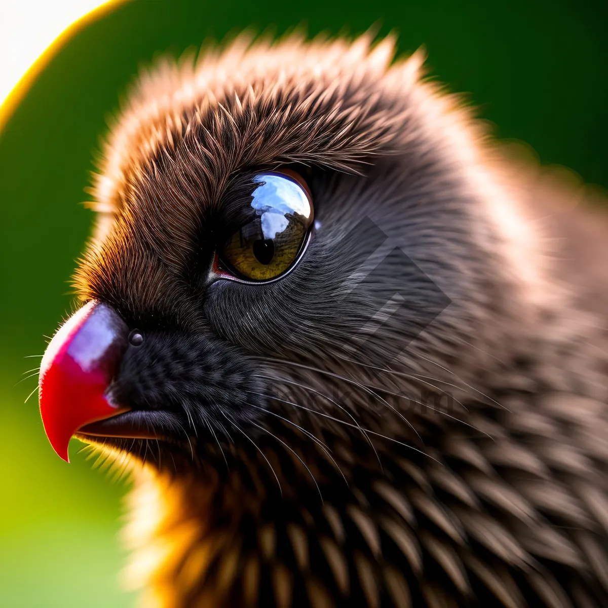 Picture of Feathered Predator Stares with Intense Eyes