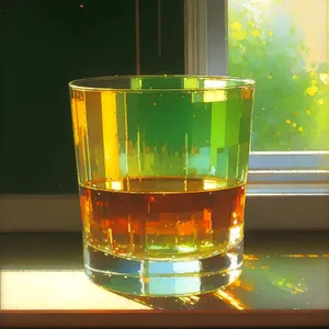 Golden Celebration Beaker - Transparent Glass Vessel for Measure