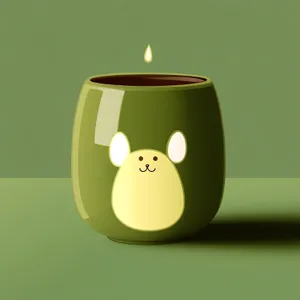 Savings Piggy Bank Container with Candle - Cartoon Design