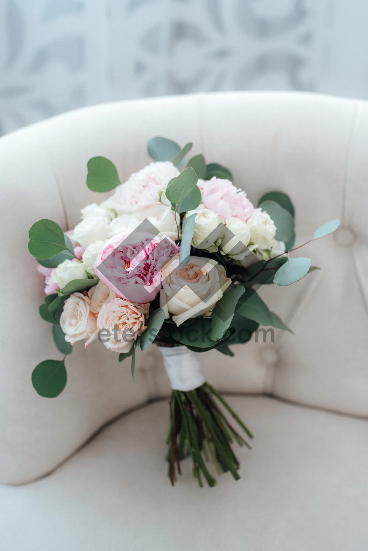 Picture of Romantic Pink Rose Wedding Bouquet Arrangement