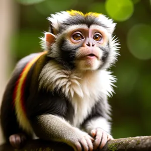 Cute Wild Monkey in Natural Jungle Habitat