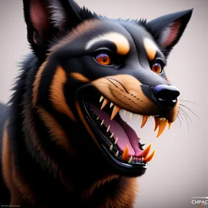 Restraint Muzzle - Cute Black Shepherd Dog Portrait