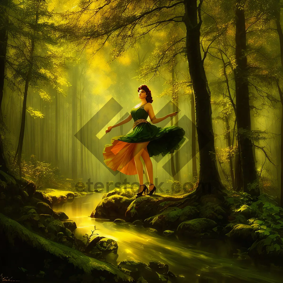 Picture of Musical Melodies Amidst Serene Forest Scape
