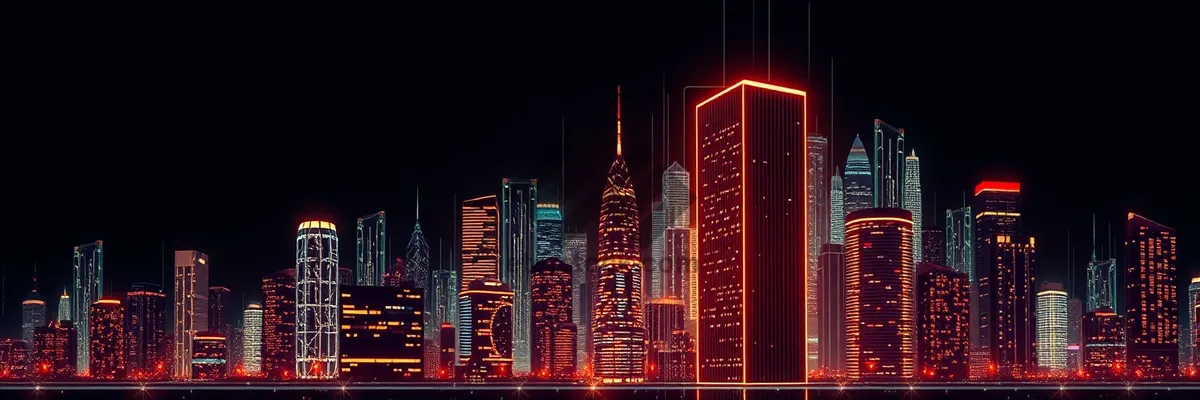 Picture of Modern Urban Financial District Skyline at Night