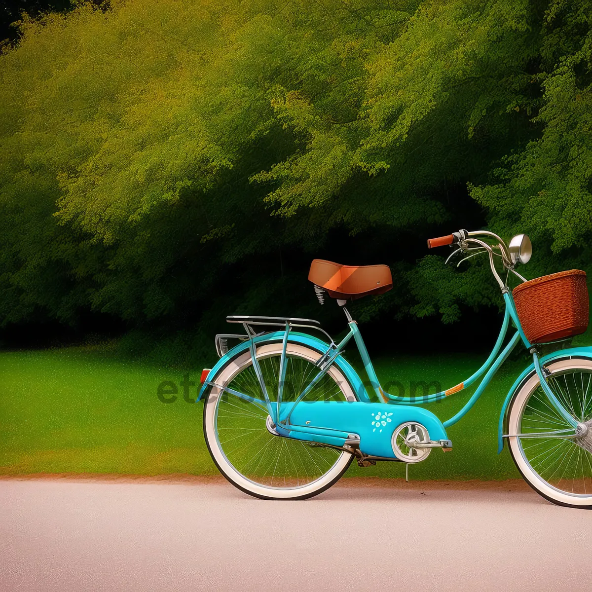 Picture of Outdoor Cycling: Man on Bicycle Seat