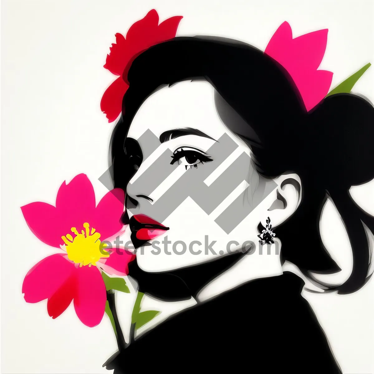 Picture of Smiling Fashionable Bride Cartoon Art