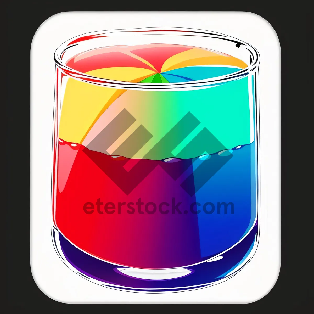 Picture of Vibrant glossy button icon with 3D shadow.