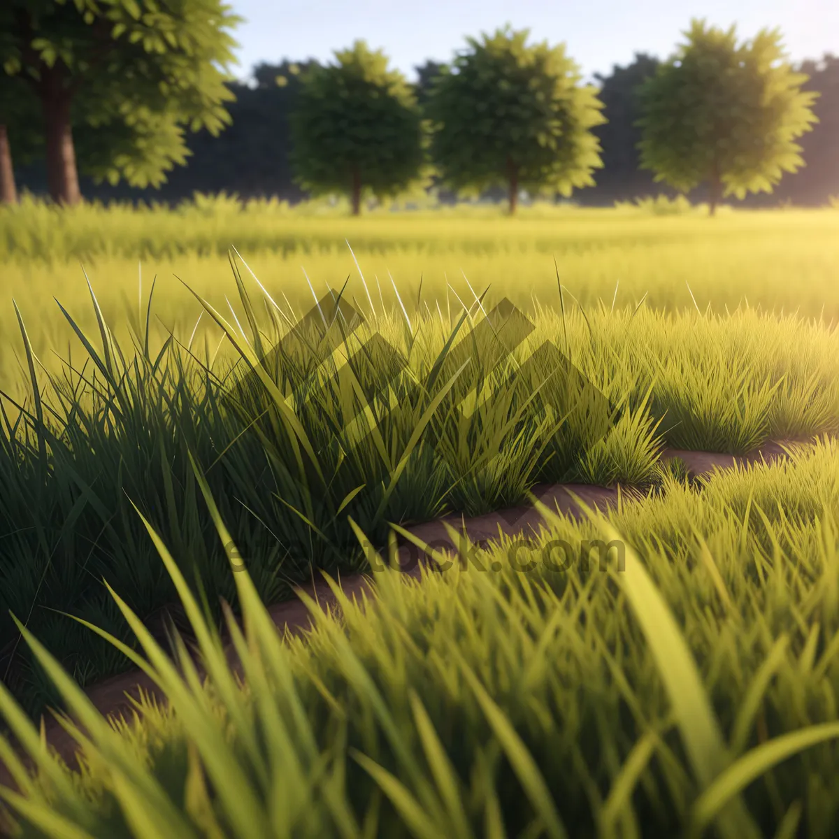 Picture of Golden Wheat Field in Rural Landscape